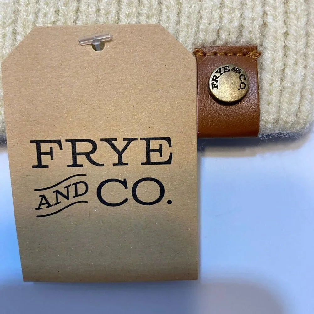 Frye‎ & Co Port Royale Dip Dye Beanie Aubergine Butter Creamy Tan Knit Cap-OSFM